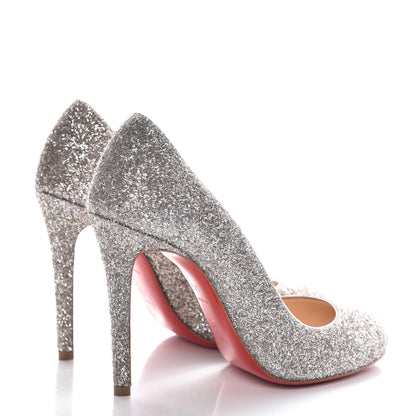 Christian Louboutin Glitter Givre Fifille 100 Pumps 37.5 Perle 4 of 9