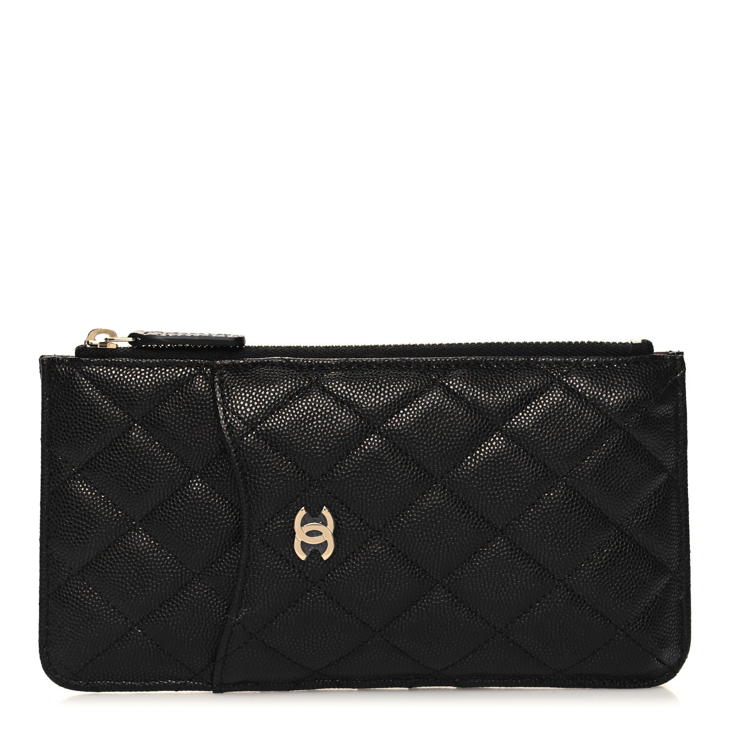 Chanel Caviar Quilted Classic Flat Wallet Pouch Black 1 of 10
