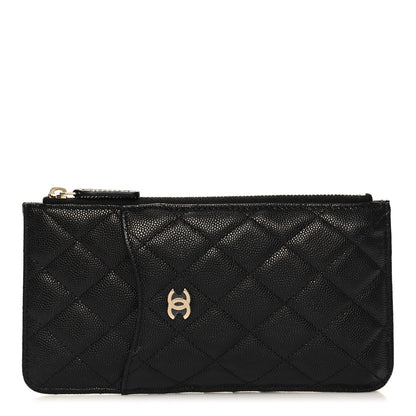 Chanel Caviar Quilted Classic Flat Wallet Pouch Black 1 of 10