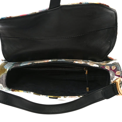 Christian Dior Canvas Embroidered Kaleidiorscopic Saddle Bag Multicolor 4 of 12