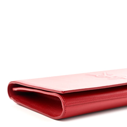 Saint Laurent Calfskin Monogram Large Belle De Jour Clutch Red 8 of 9