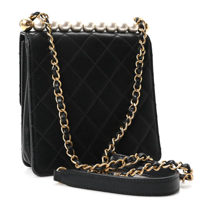 Chanel Lambskin Quilted Chic Pearls Flap Black 3 of 10