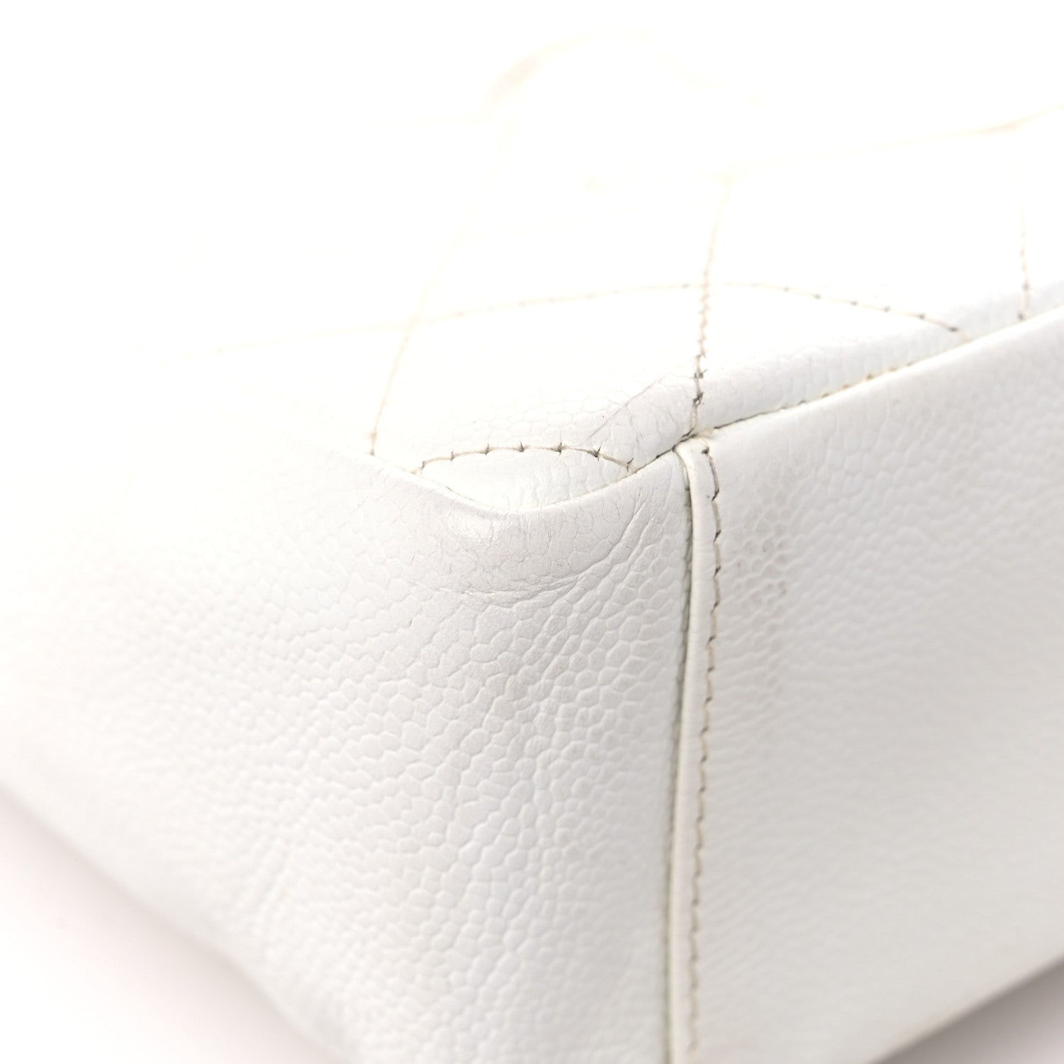 Chanel Caviar Quilted Petit Shopping Tote PST White 8 of 18