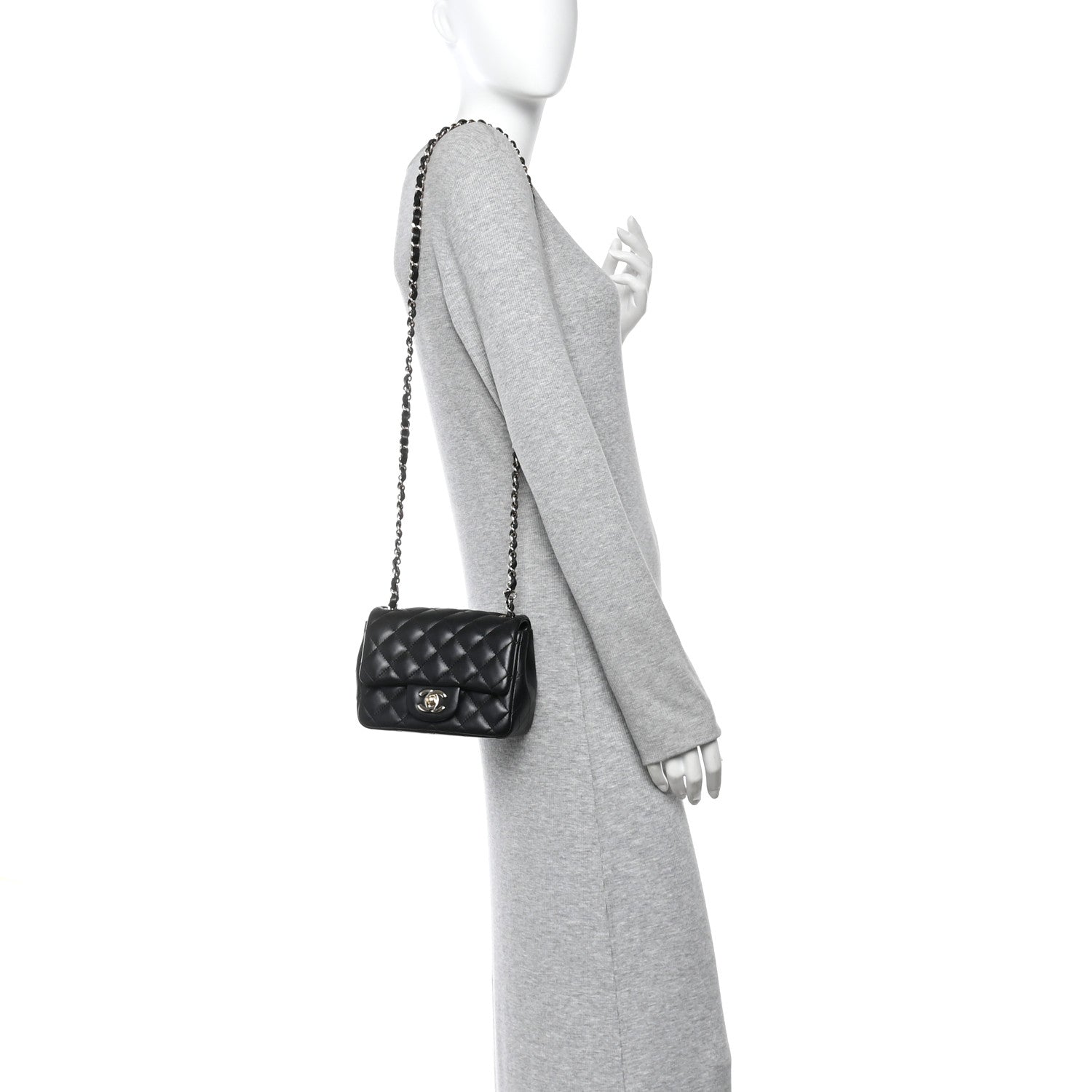 Chanel Lambskin Quilted Mini Square Flap Black 2 of 11
