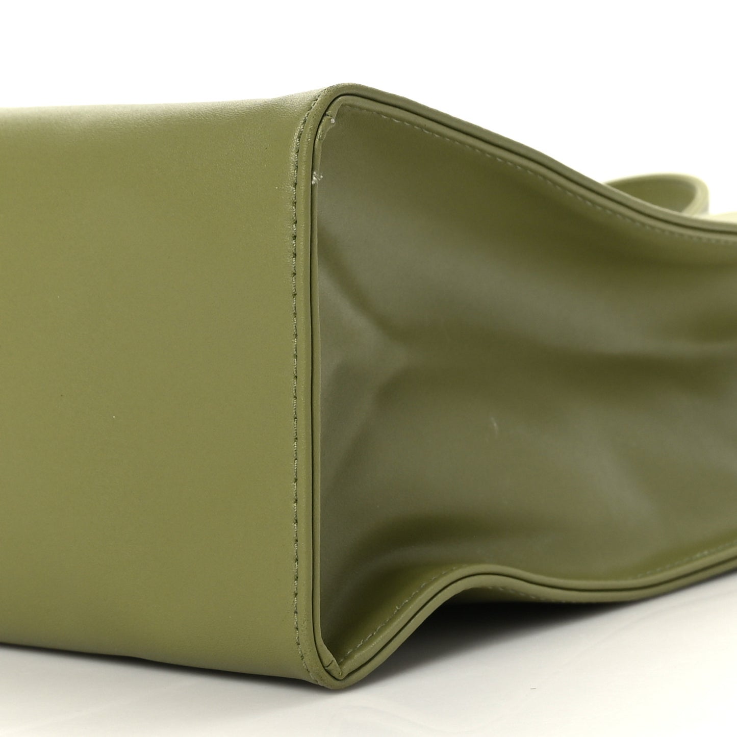 Vegan Leather Medium Shopping Bag Drab