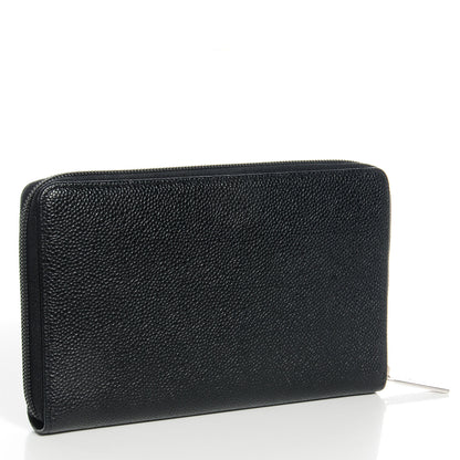 Chanel Caviar CC Large Zip Around Wallet Black 3 of 9