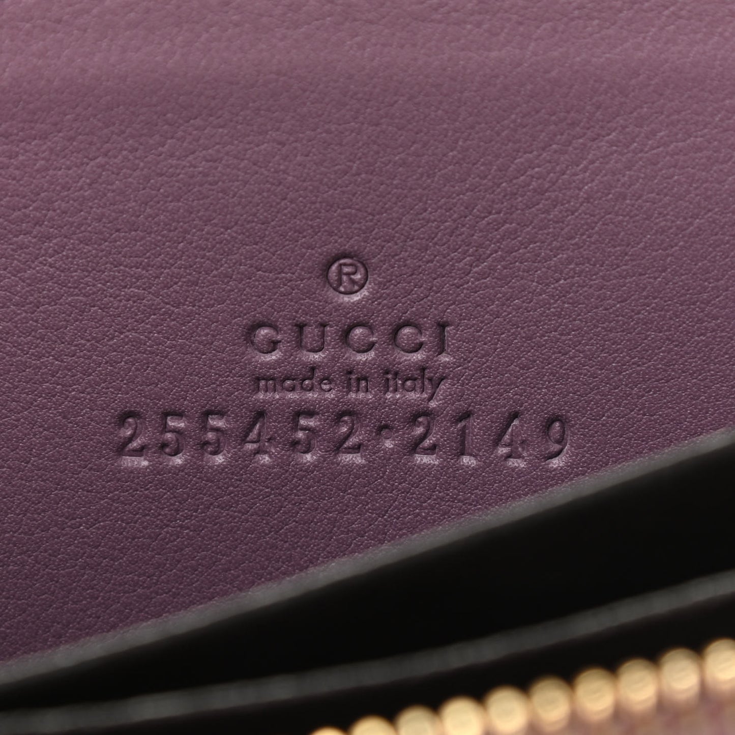 Patent Microguccissima Zip Around Card Case Mauve
