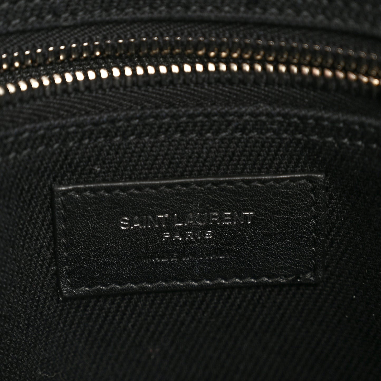 Linen Calfskin Rive Gauche North South Tote Black