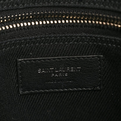 Saint Laurent Linen Calfskin Rive Gauche North South Tote Black 6 of 16