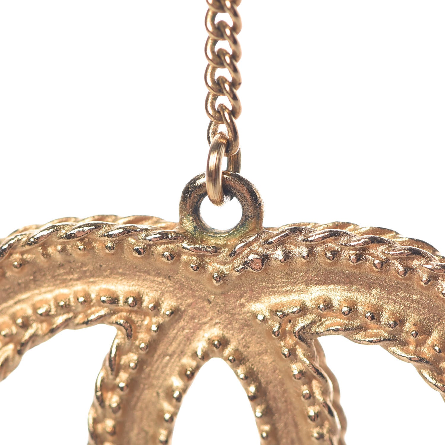 Chanel CC Drop Earrings Matte Gold 5 of 6