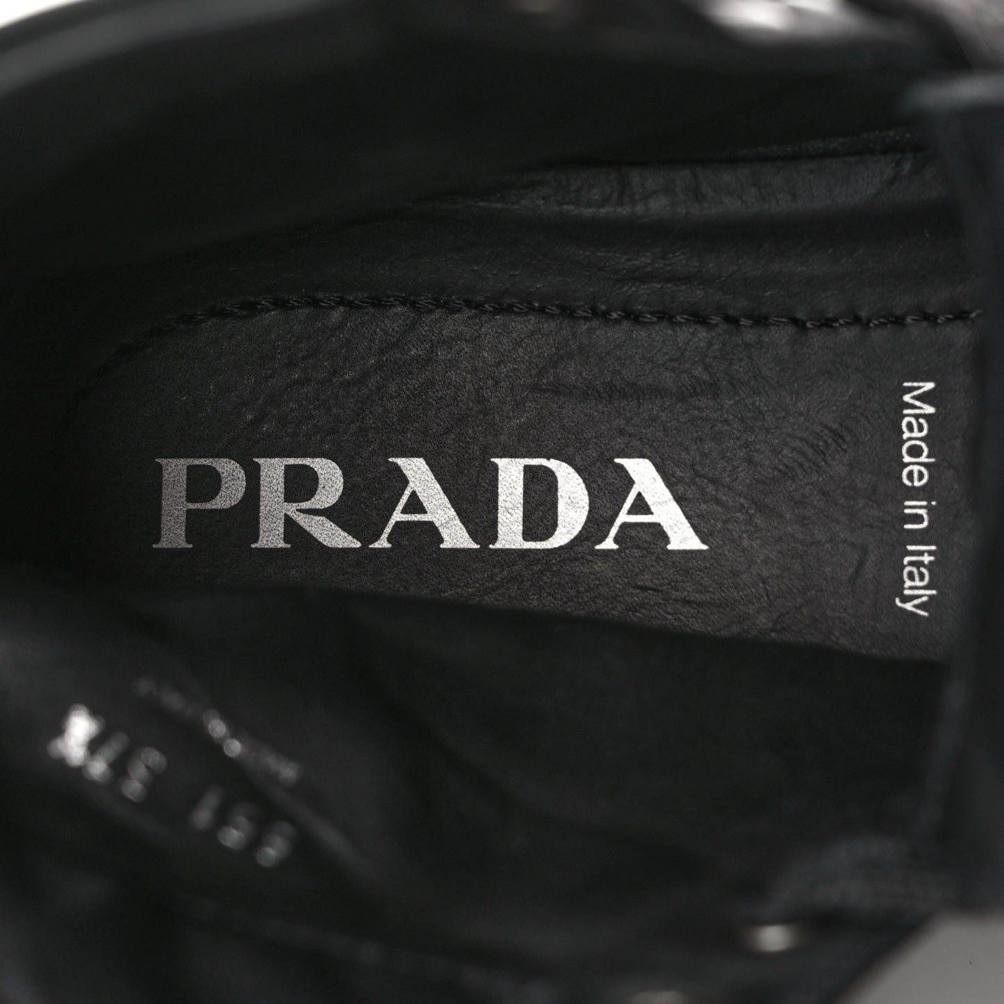 Re-Nylon Gabardine Metal Triangle Logo Wheel Pouch Pocket High Top Sneakers 37.5 Black
