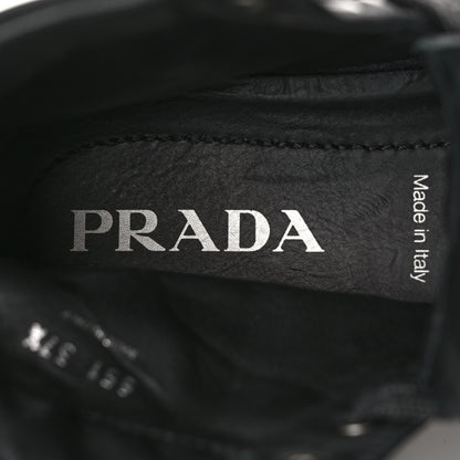 Prada Re-Nylon Gabardine Metal Triangle Logo Wheel Pouch Pocket High Top Sneakers 37.5 Black 6 of 10