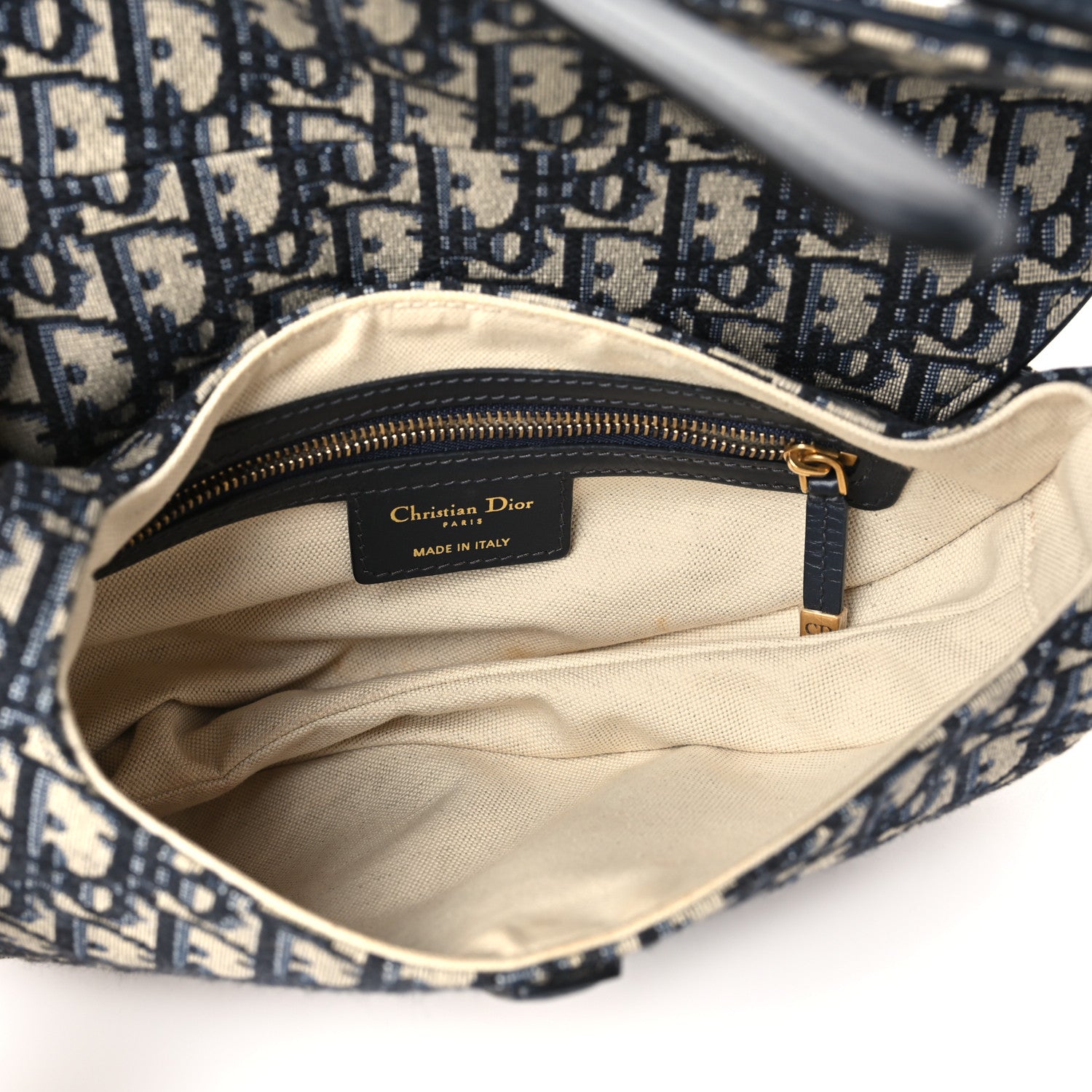 Christian Dior Oblique Saddle Bag Blue 5 of 11