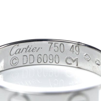 Cartier 18K White Gold 3.5mm LOVE Wedding Band Ring 49 5 4 of 4