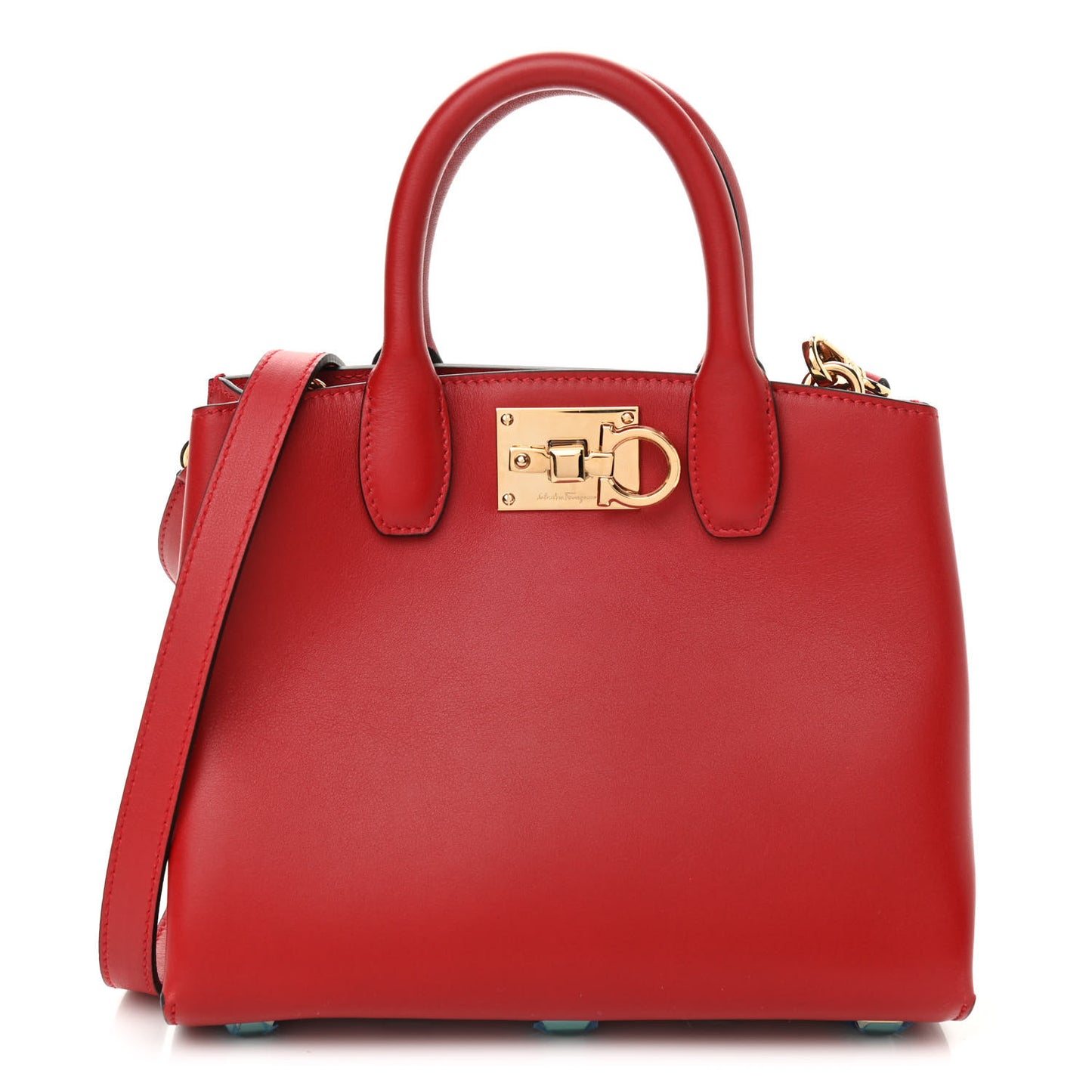 Calfskin Small Studio Box Bag Red