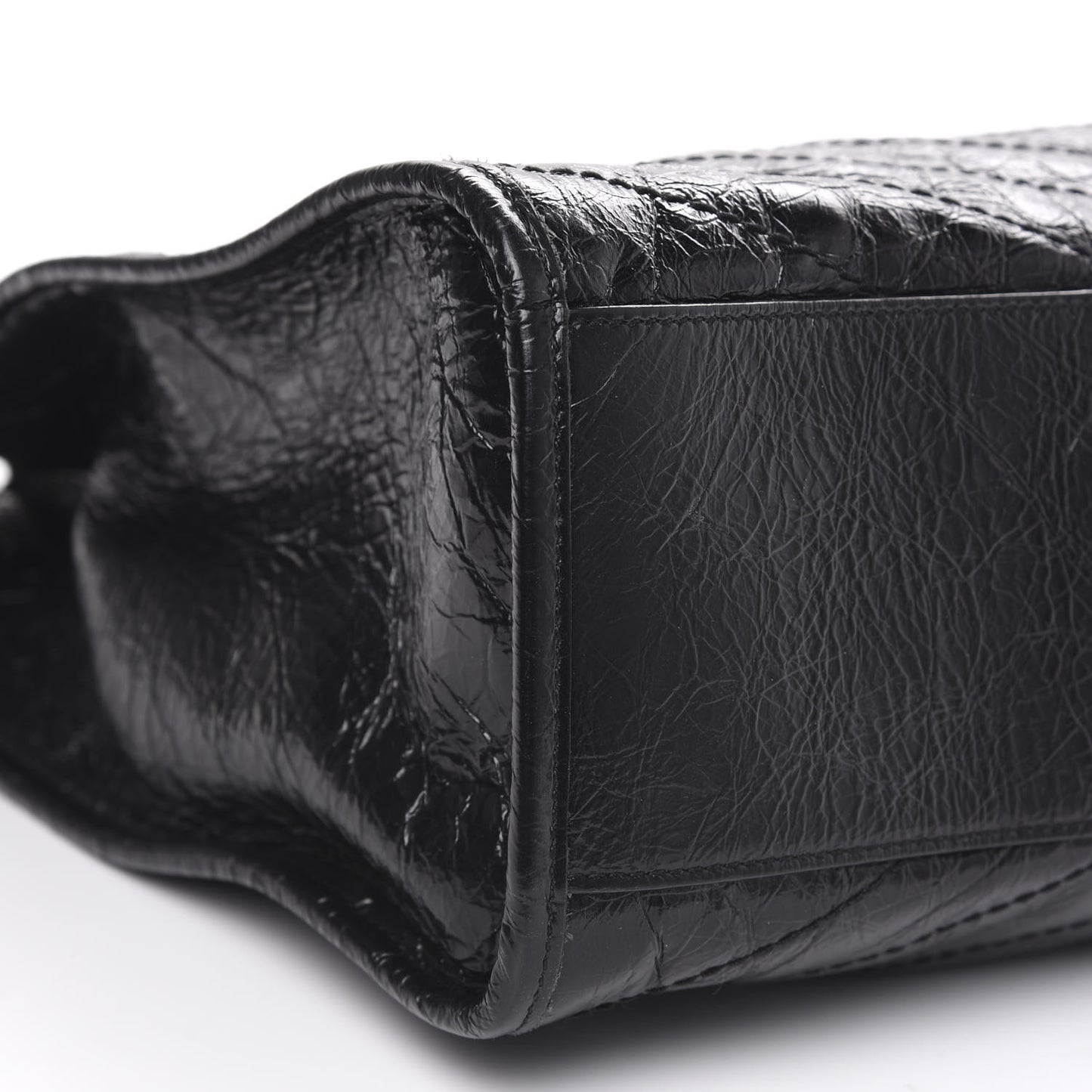 Crinkled Calfskin Matelasse Monogram Niki Shoulder Bag Black