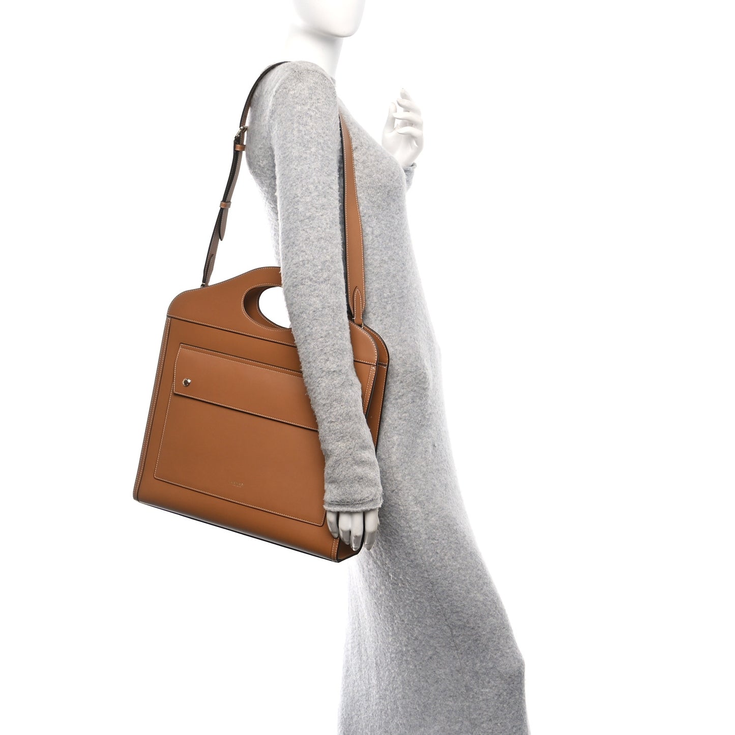 Smooth Calfskin Medium Pocket Bag Maple Brown