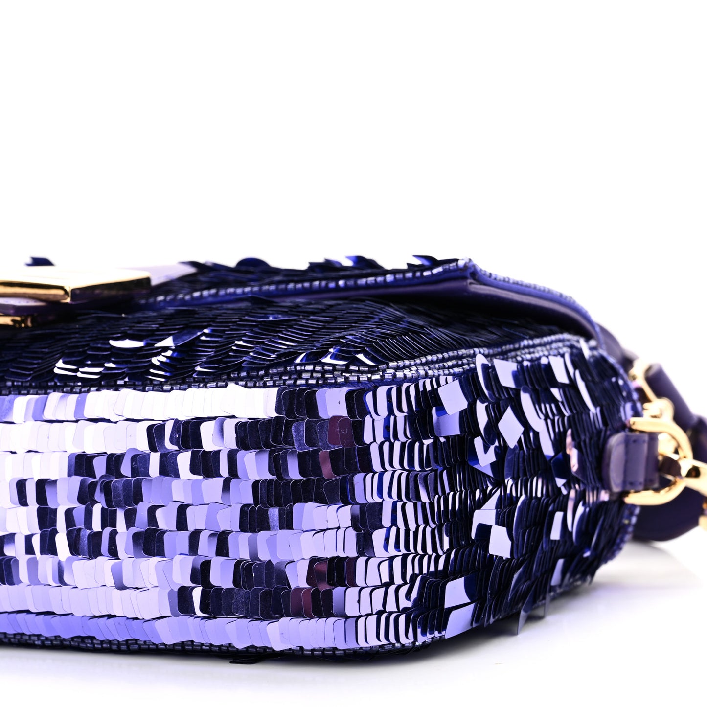 Sequin Paillettes Shiny Nappa Sex and the City Baguette Viola Purple Rain