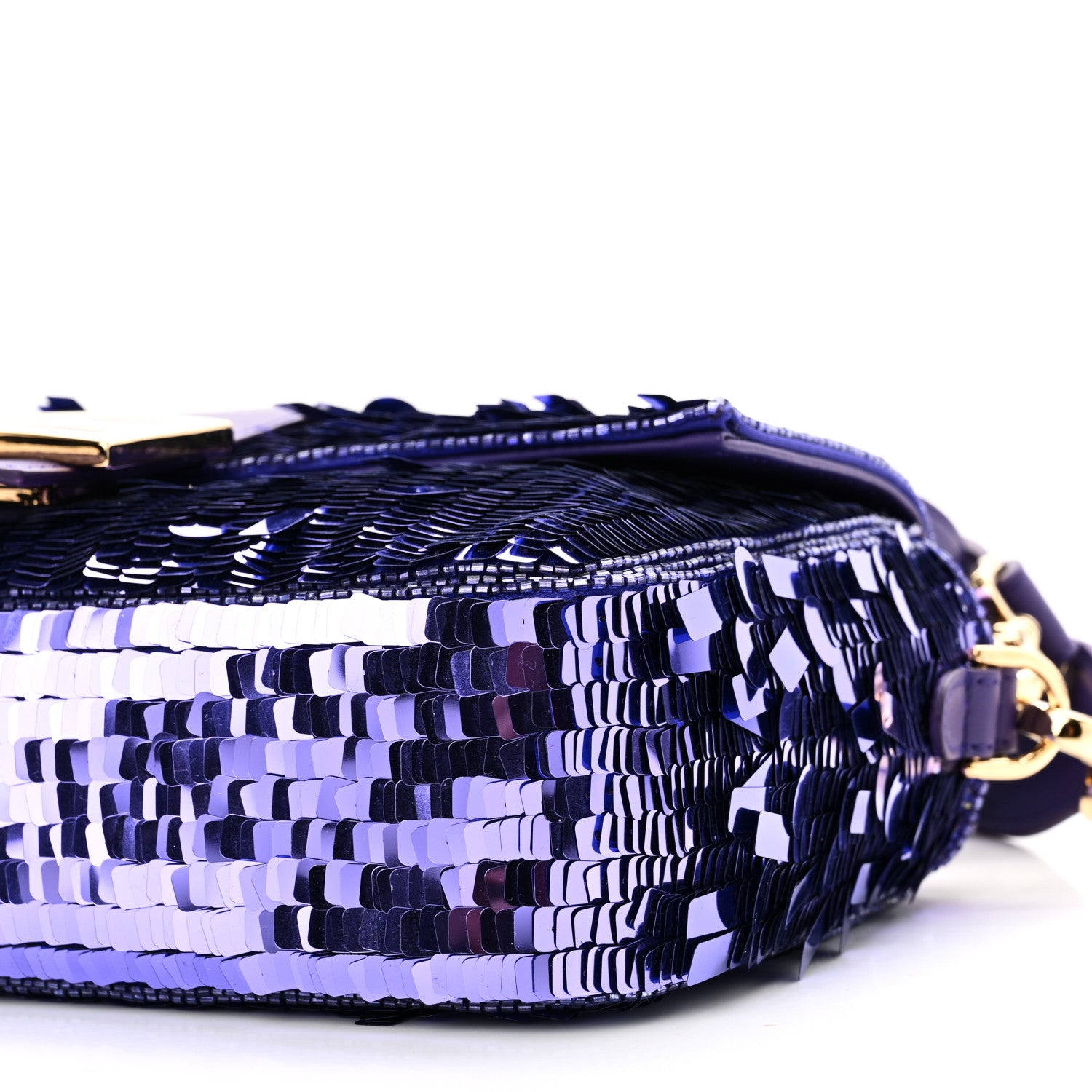 Fendi Sequin Paillettes Shiny Nappa Sex and the City Baguette Viola Purple Rain 9 of 9