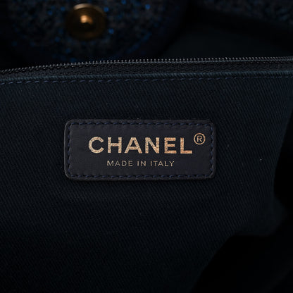Chanel Lurex Canvas Medium Deauville Tote Navy Blue 6 of 12