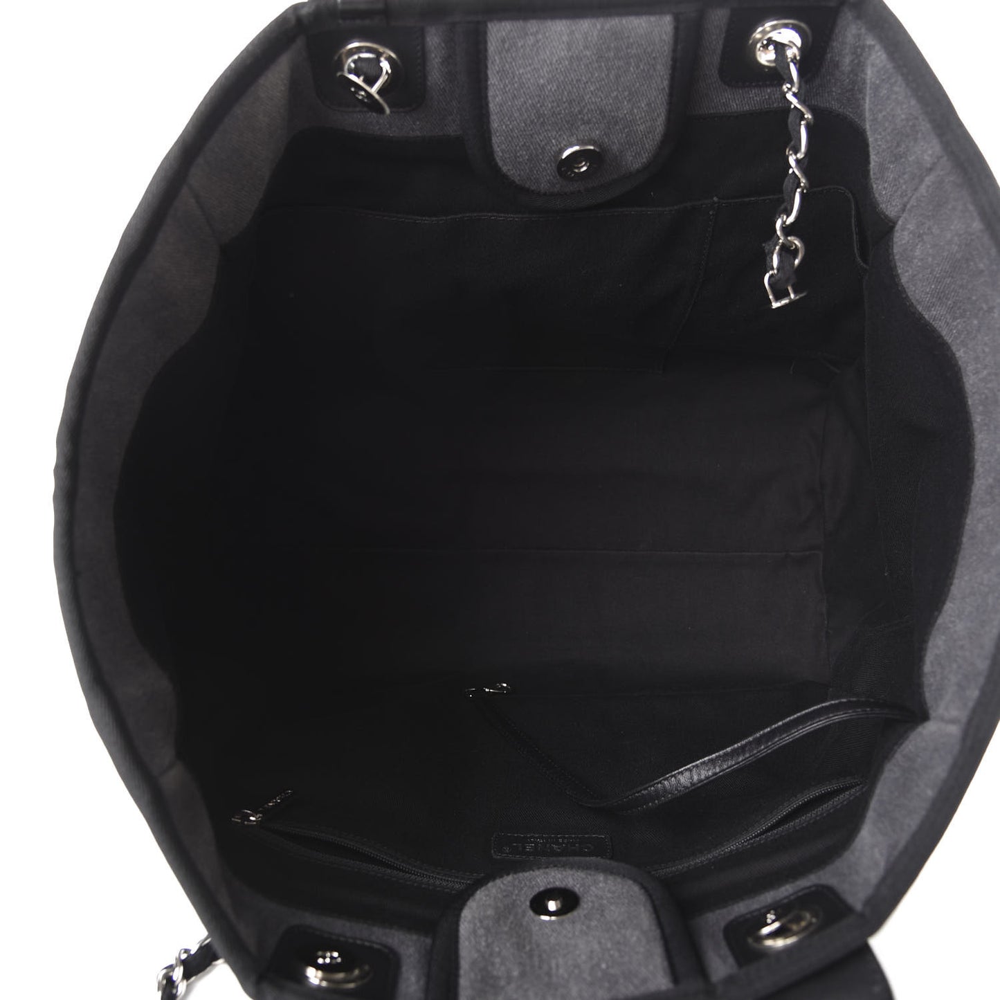 Canvas Sequin Medium Deauville Tote Charcoal