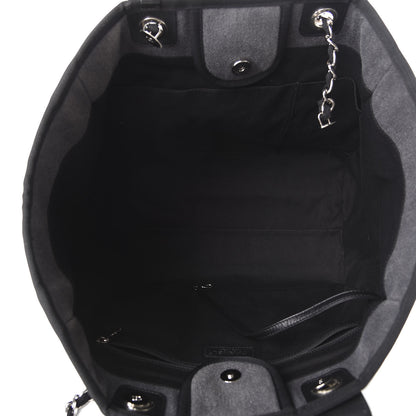 Chanel Canvas Sequin Medium Deauville Tote Charcoal 4 of 10