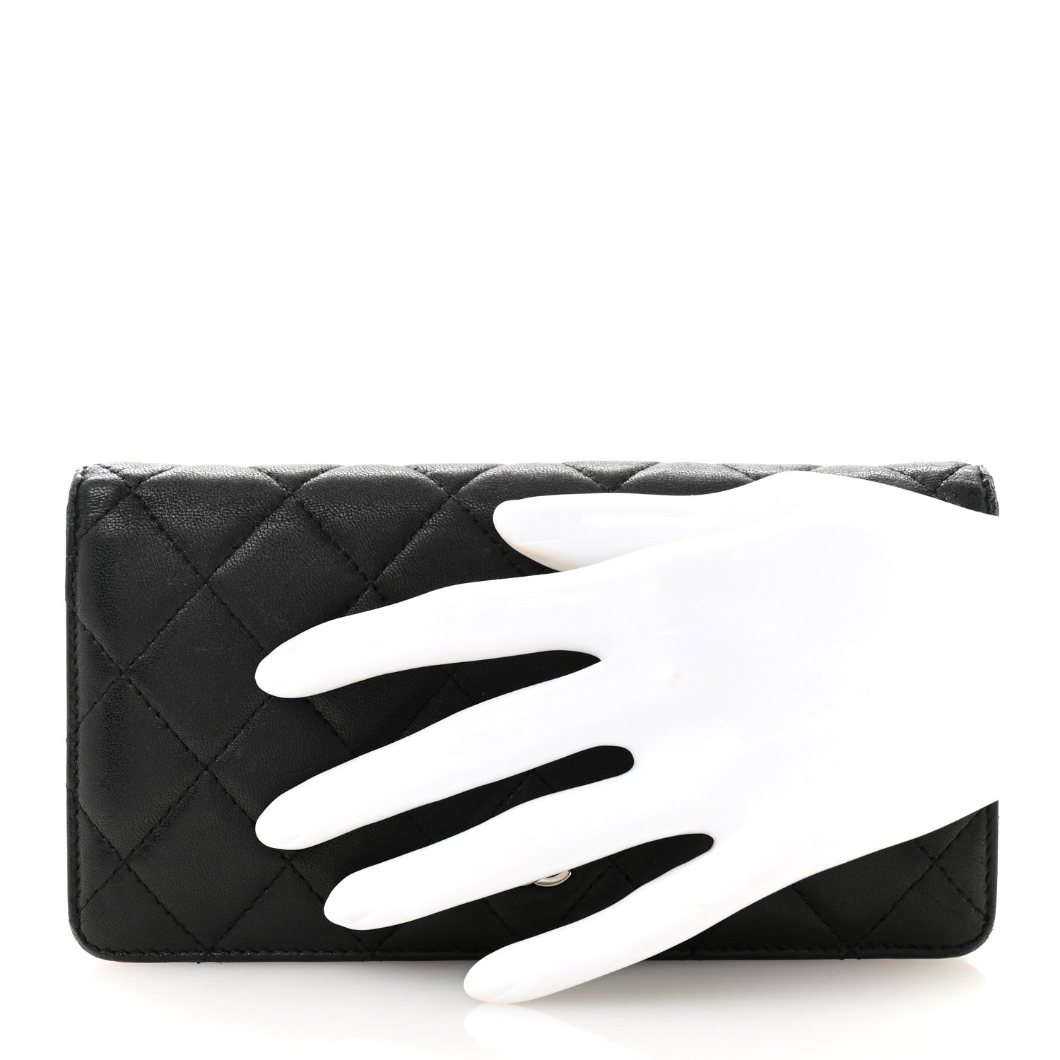 Chanel Lambskin Quilted Yen Wallet Black 2 of 10