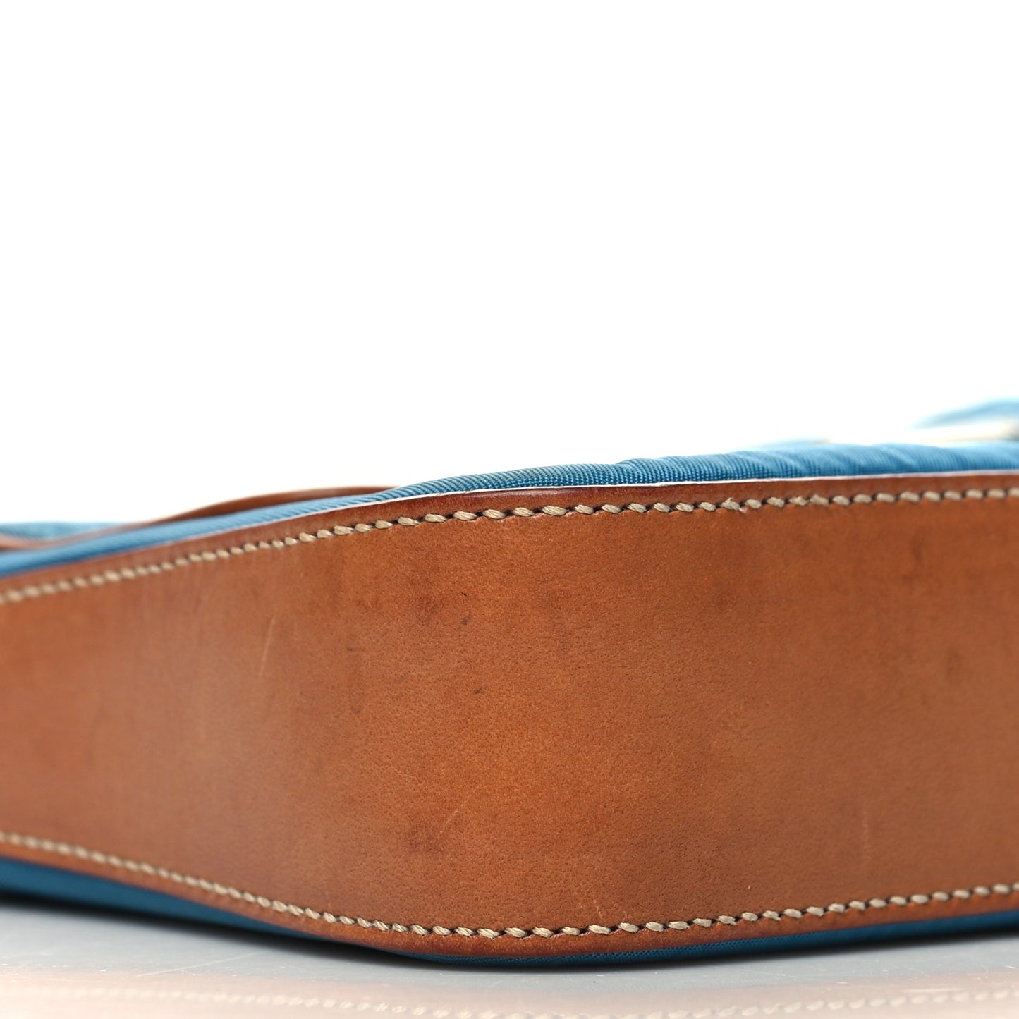 Tessuto Nylon Calfskin Shoulder Bag Blue