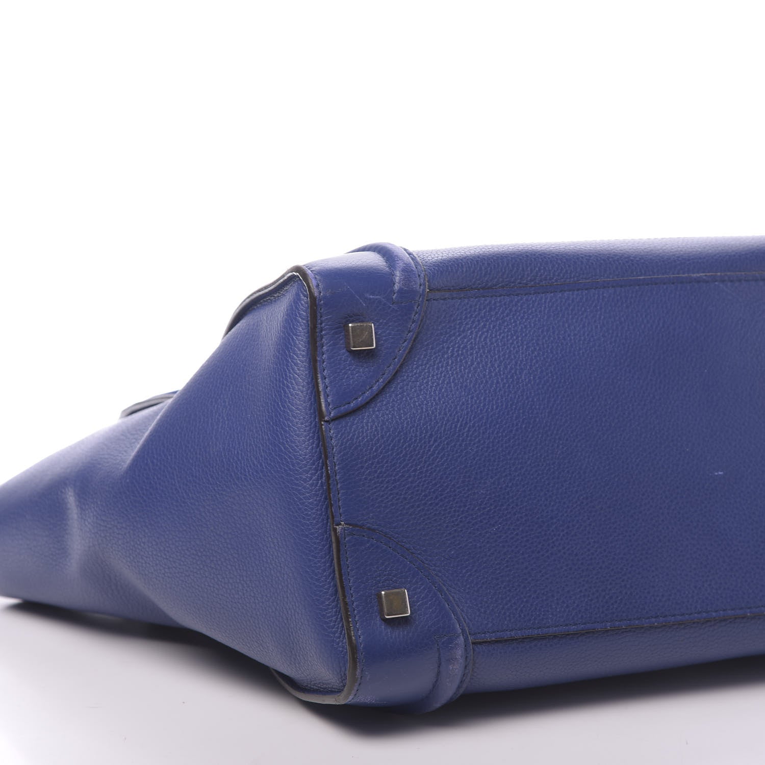 Celine Drummed Calfskin Mini Luggage Indigo 8 of 9