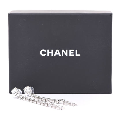 Chanel Crystal Starfall Drop Long CC Earrings Silver 5 of 5