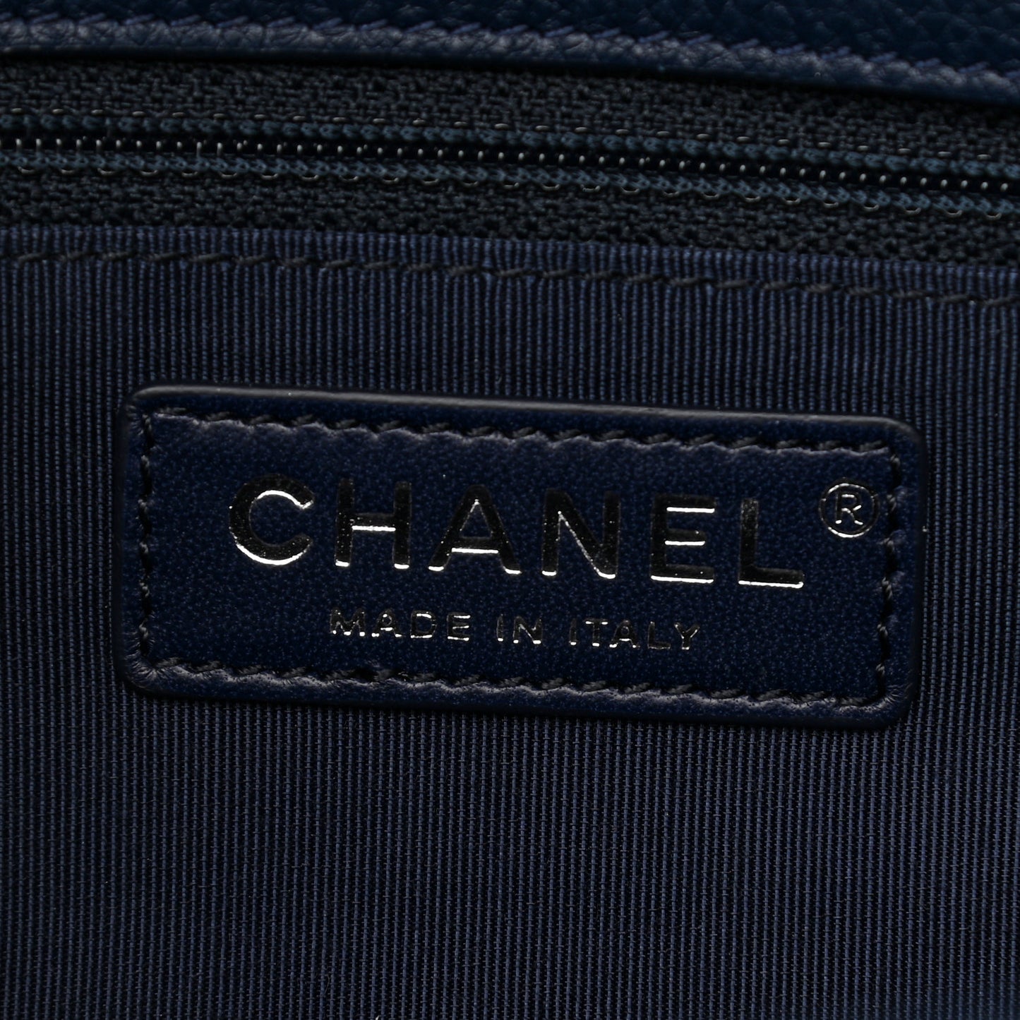 Calfskin Quilted Medium Frame in Chain Flap Navy