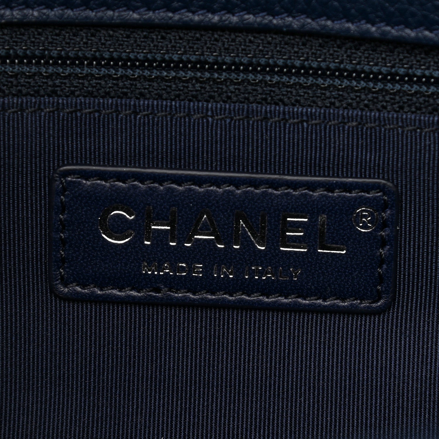 Chanel Calfskin Quilted Medium Frame in Chain Flap Navy 6 of 10