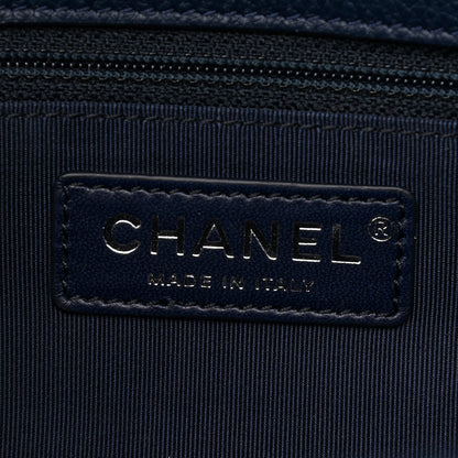 Chanel Calfskin Quilted Medium Frame in Chain Flap Navy 6 of 10