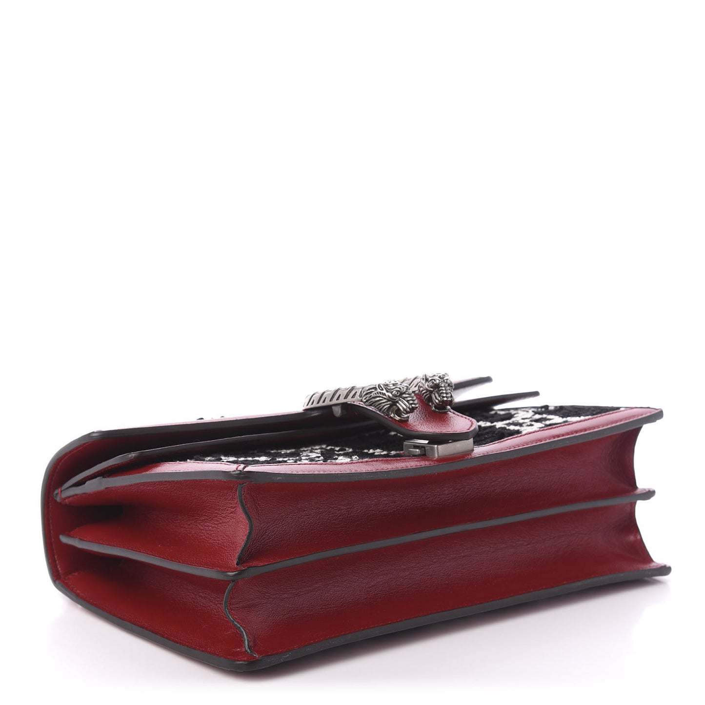 Tweed GG Monogram Small Dionysus Shoulder Bag Black White Romantic Cherry