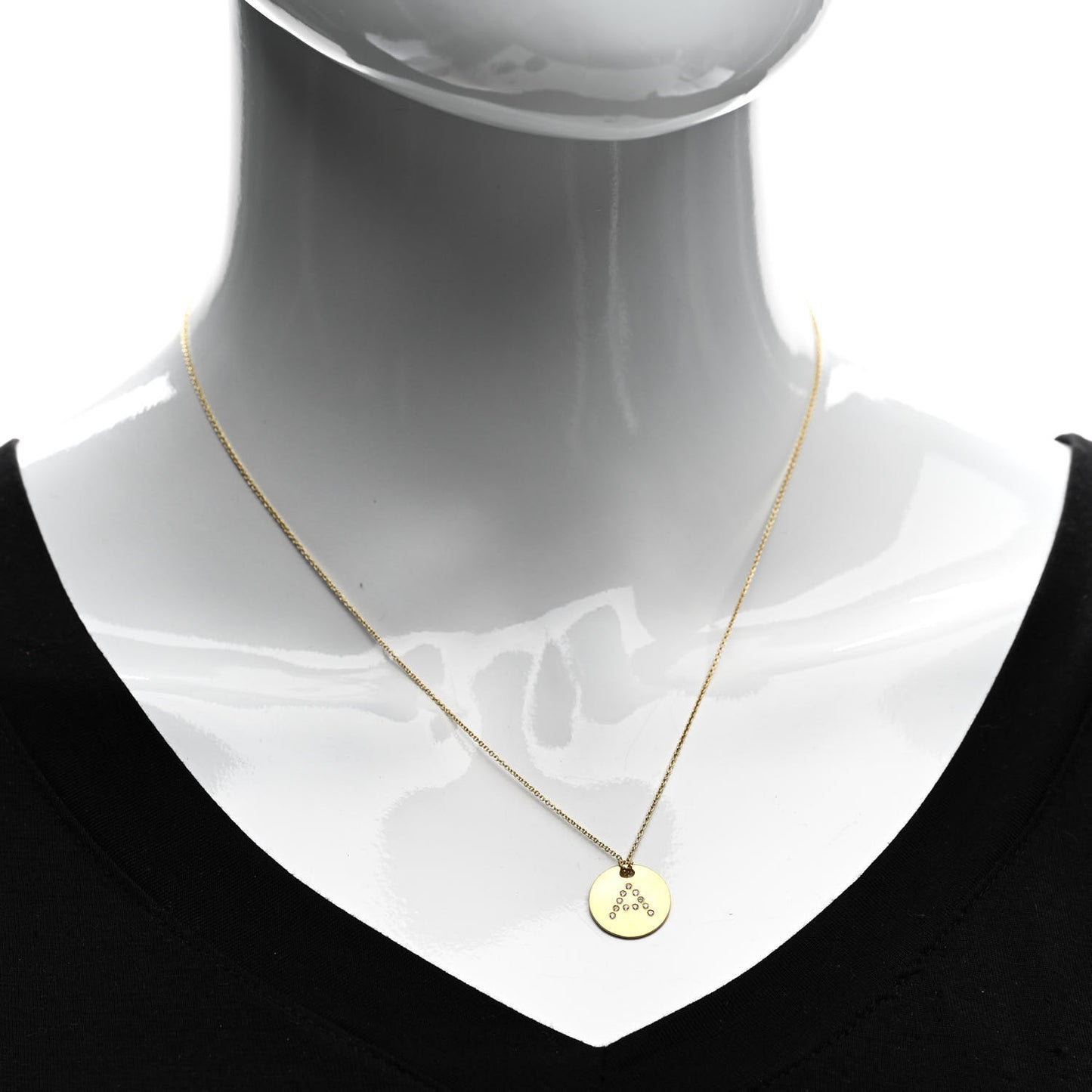 18K Yellow Gold Diamond Tiny Treasures Initial A Pendant Necklace