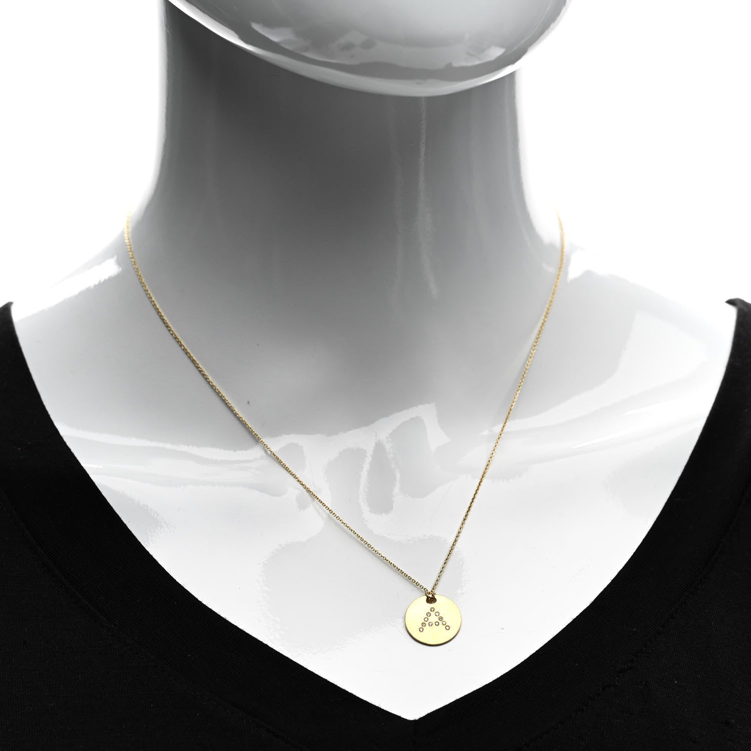 Roberto Coin 18K Yellow Gold Diamond Tiny Treasures Initial A Pendant Necklace 2 of 4