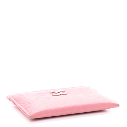 Chanel Lambskin Camellia Embossed Card Holder Pink 3 of 4