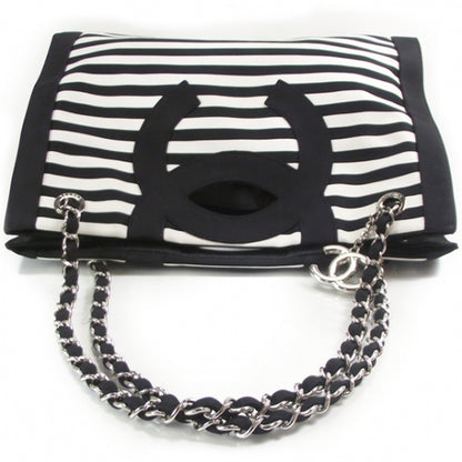 Chanel CC Striped Large Shopping Tote 6 of 12