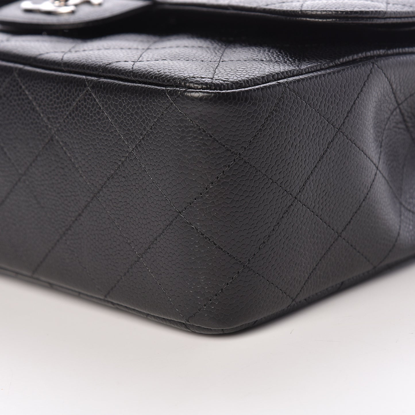 Caviar Quilted Jumbo Double Flap Black