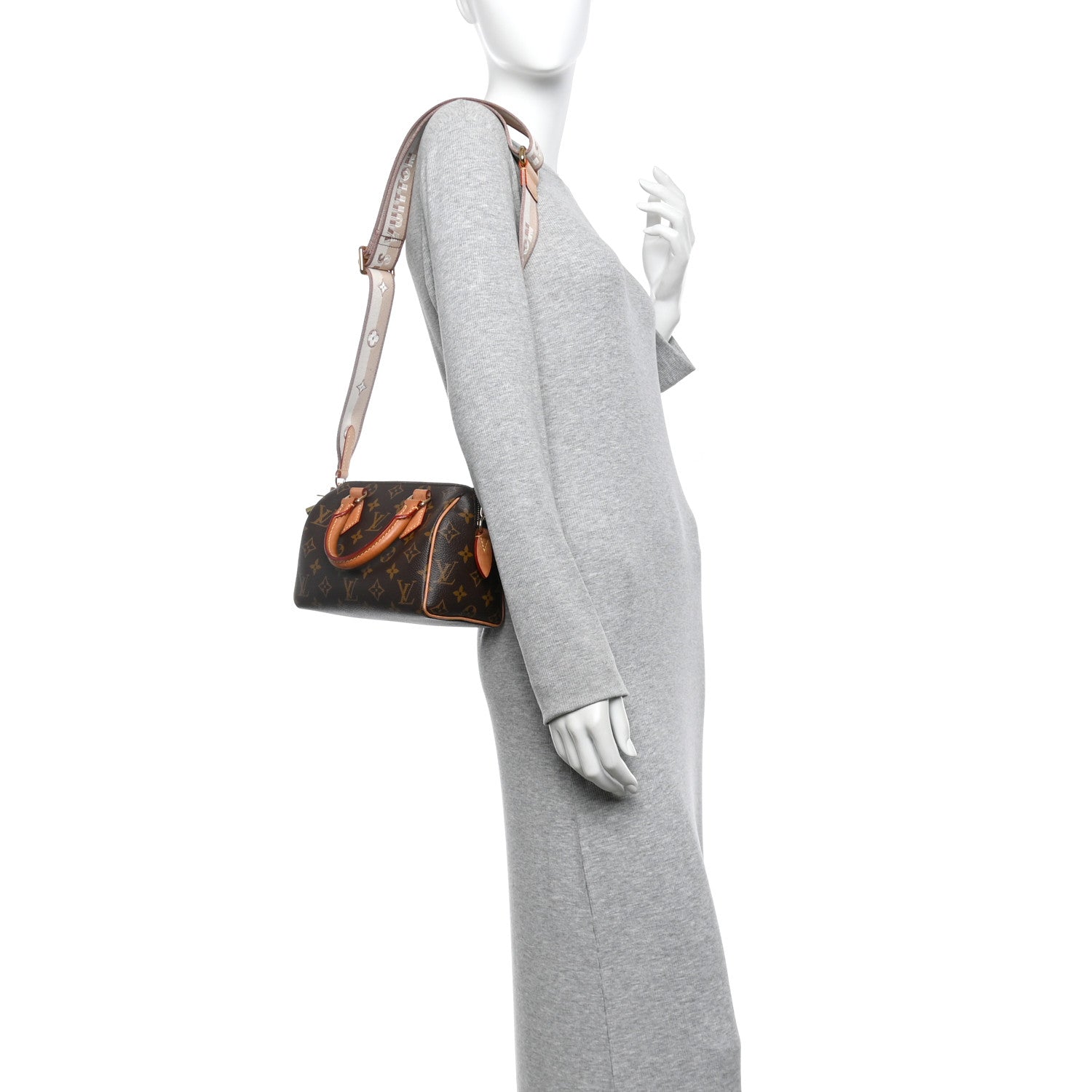 Louis Vuitton Monogram Speedy Bandouliere 20 Beige 2 of 10