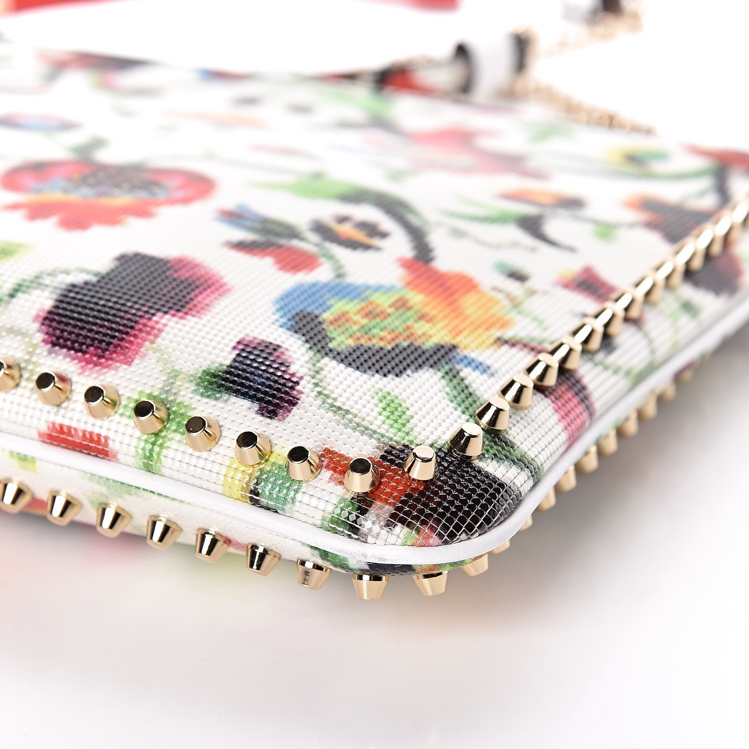 Christian Louboutin Patent Mosaique Studded Loubiposh Chain Clutch Multicolor 9 of 9