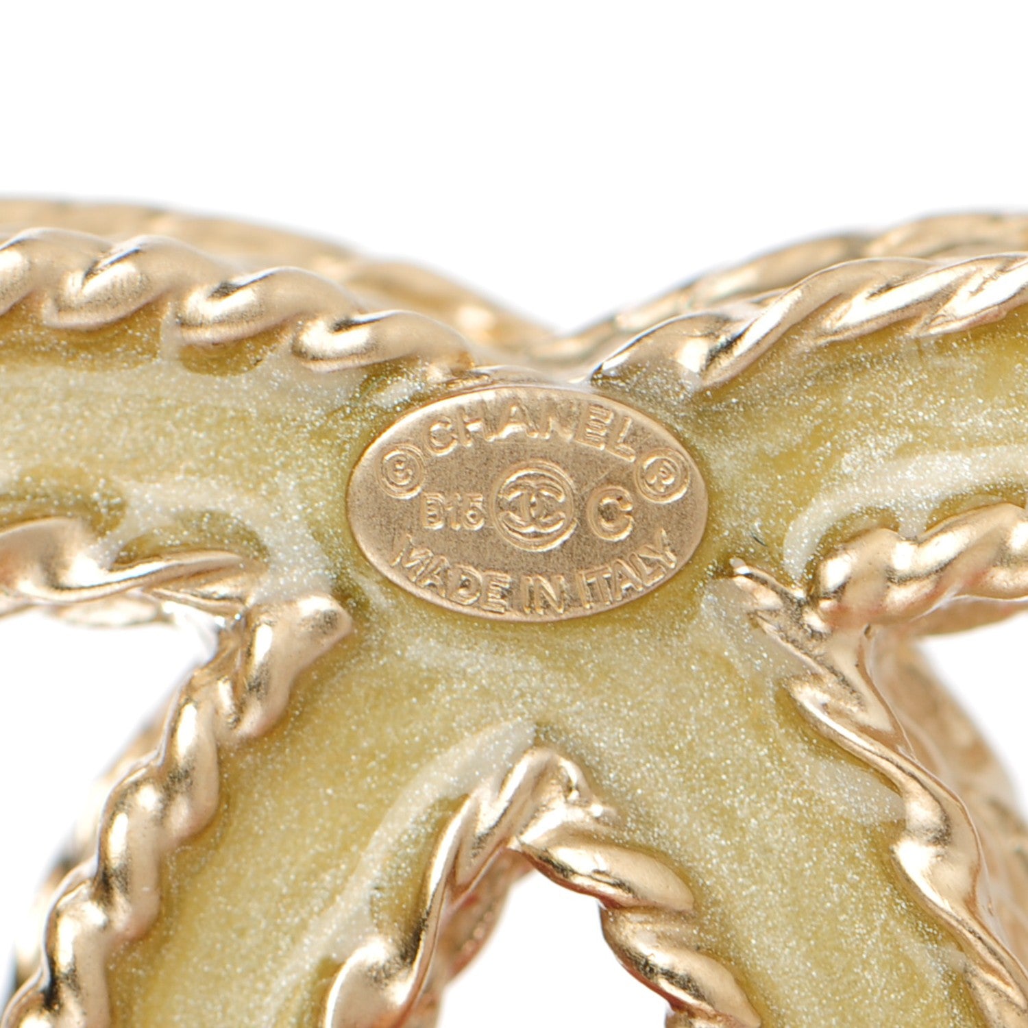 Chanel Crystal CC Brooch Light Gold 4 of 5