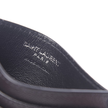Saint Laurent Grain De Poudre Matelasse Chevron Monogram Credit Card Case Black 6 of 8