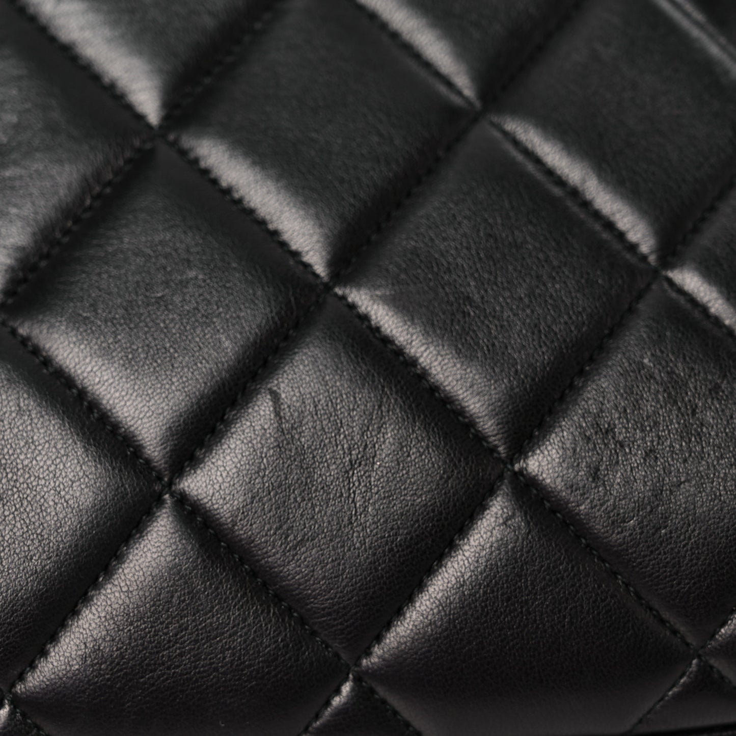 Lambskin Quilted 5 Chain Small Flap Black