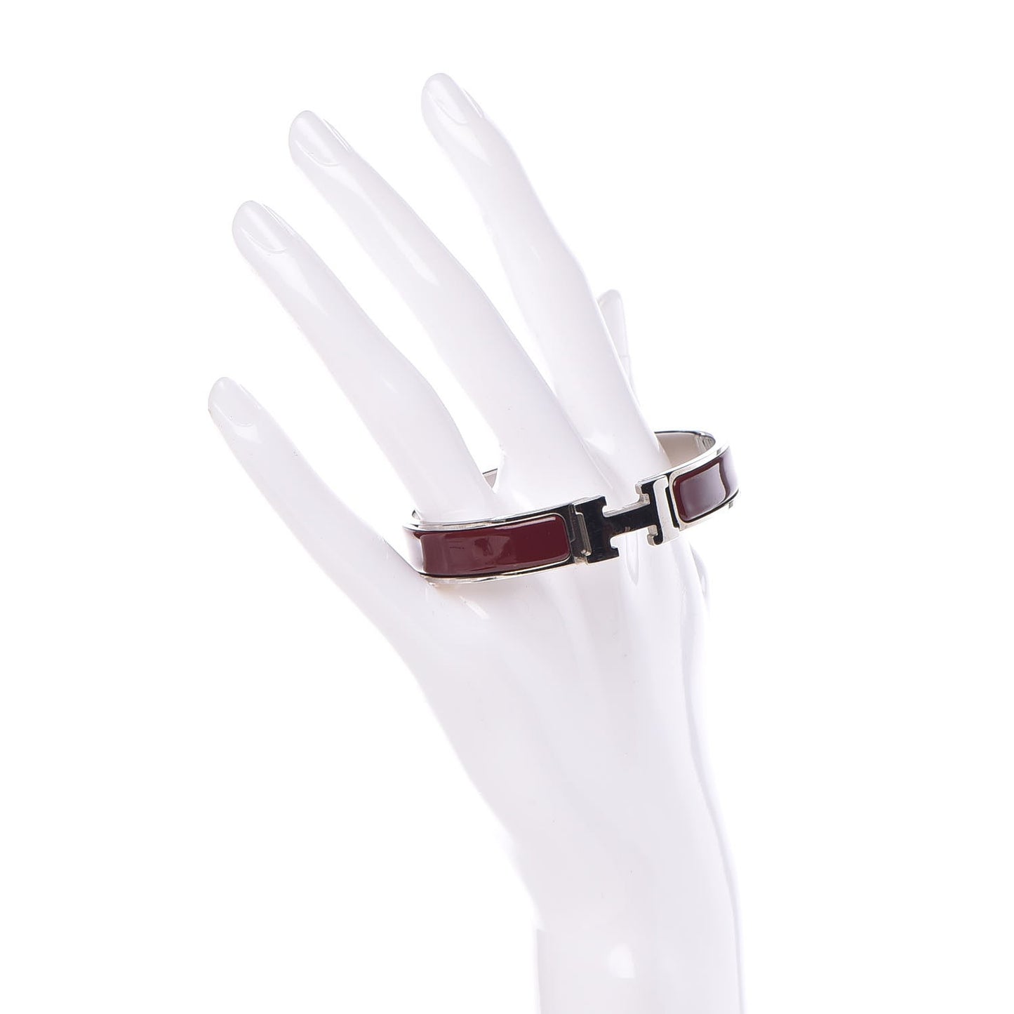 Enamel Narrow Clic Clac H Bracelet PM Burgundy
