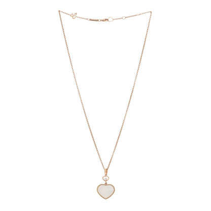 Chopard 18K Rose Gold Diamond Mother of Pearl Happy Hearts Necklace 2 of 4
