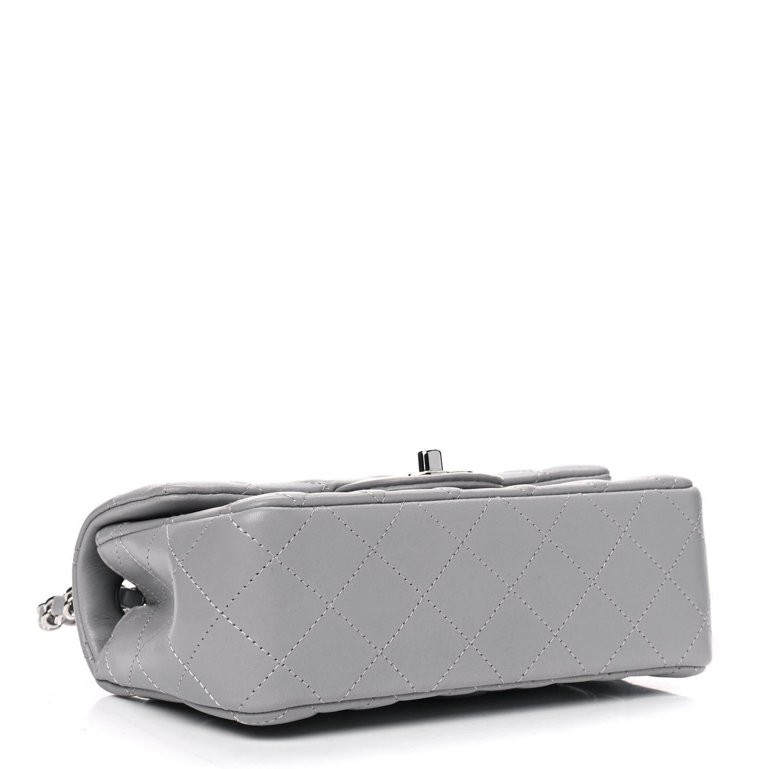 Chanel Lambskin Quilted Mini Rectangular Flap Grey 3 of 4
