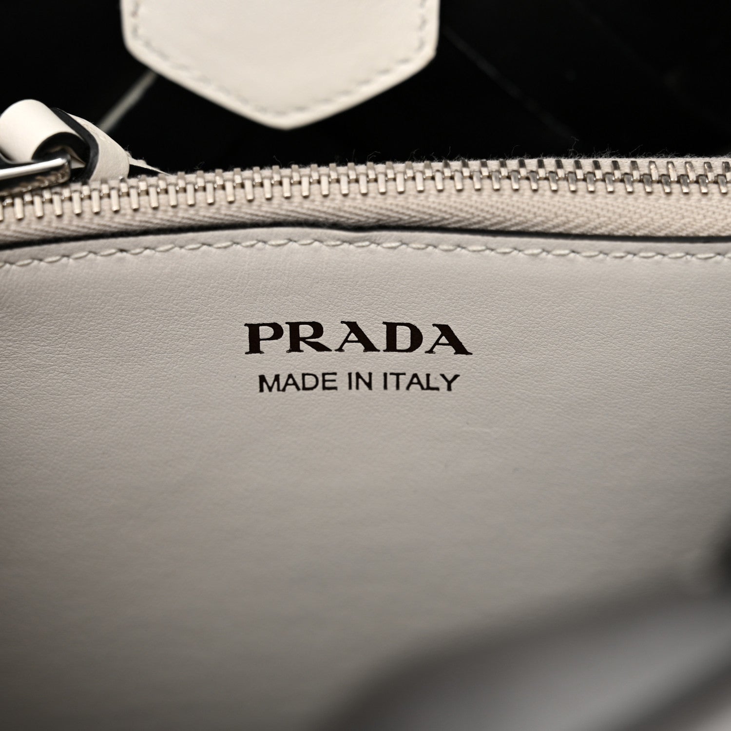 Prada Vitello Intreccio Tress Handbag White Black 6 of 10