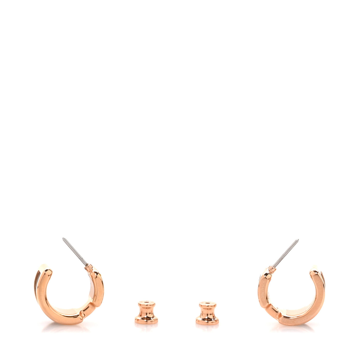 Rose Gold Plated Epsom Olympe Hoop Earrings Trench Naturel