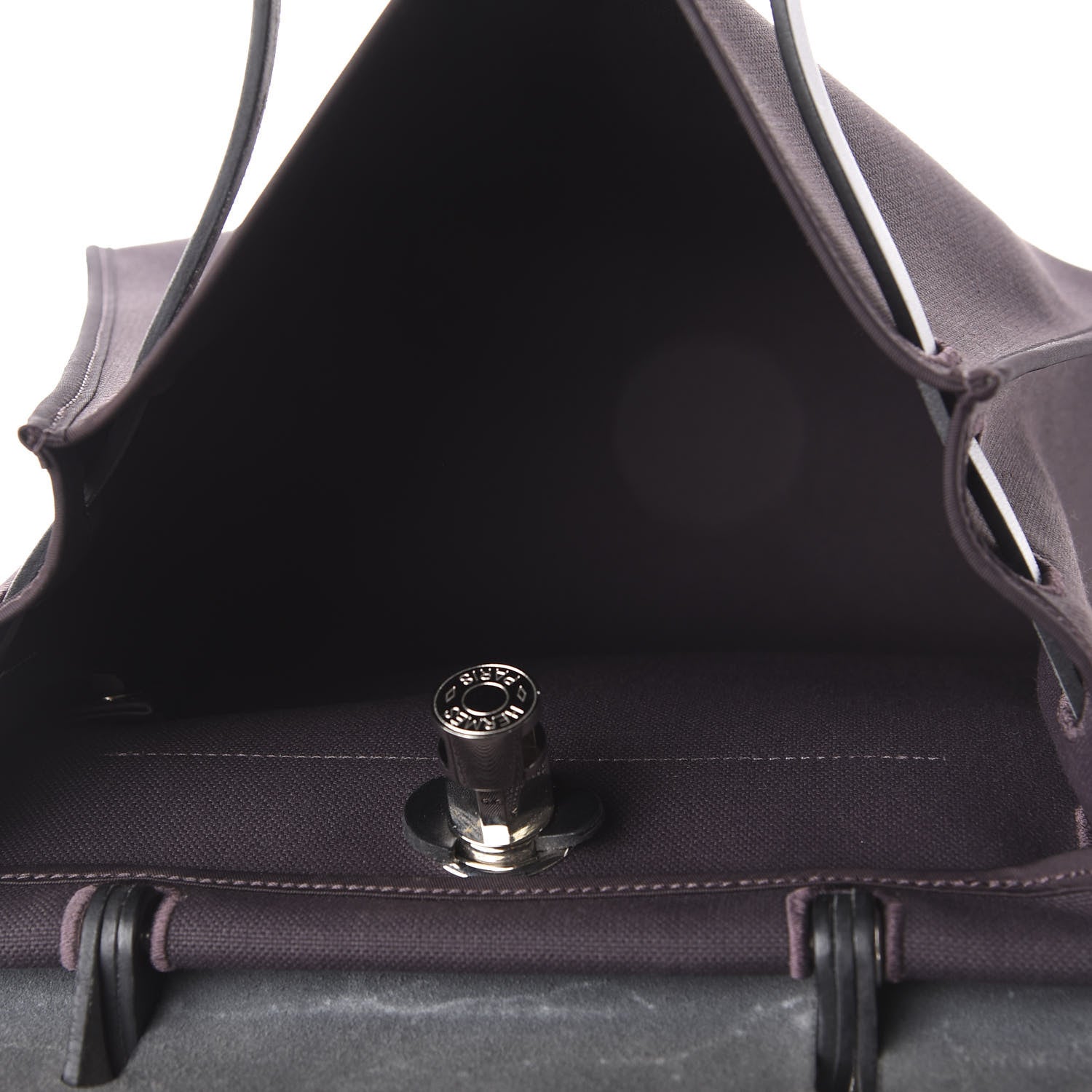 Hermes Military Toile Vache Hunter Herbag Zip PM 31 Prune Black 6 of 13